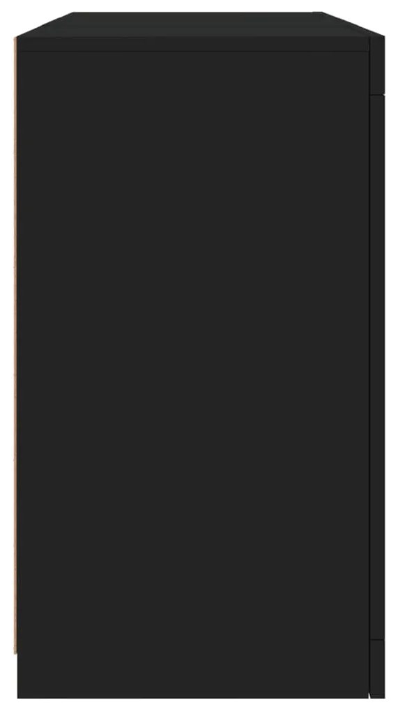 Aparador com luzes LED 123x37x67 cm preto