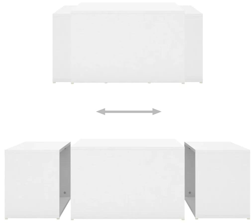 3pcs conjunto mesas centro 60x60x38cm madeira processada branco