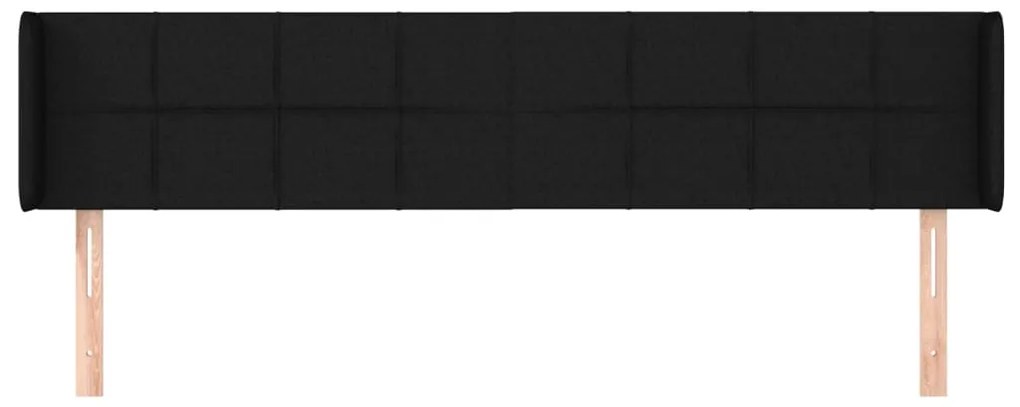 Cabeceira de cama c/ abas tecido 163x16x78/88 cm preto