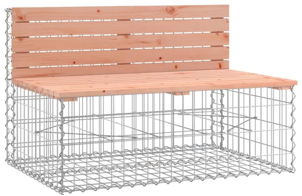 Banco jardim design gabião 287x71x65,5cm madeira douglas maciça