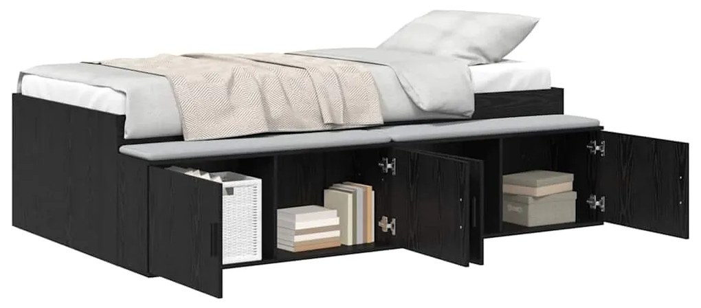 Estrutura de Cama Carvalho Preto 80x200 cm