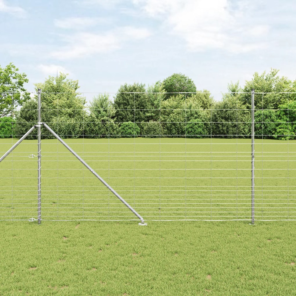 Cerca de Campo vidaXL 1.5x25 m Aço Galvanizado