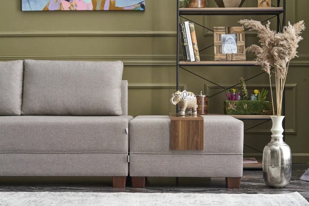 Sofá-Cama de Canto Fly – Creme – 210x70x280 cm