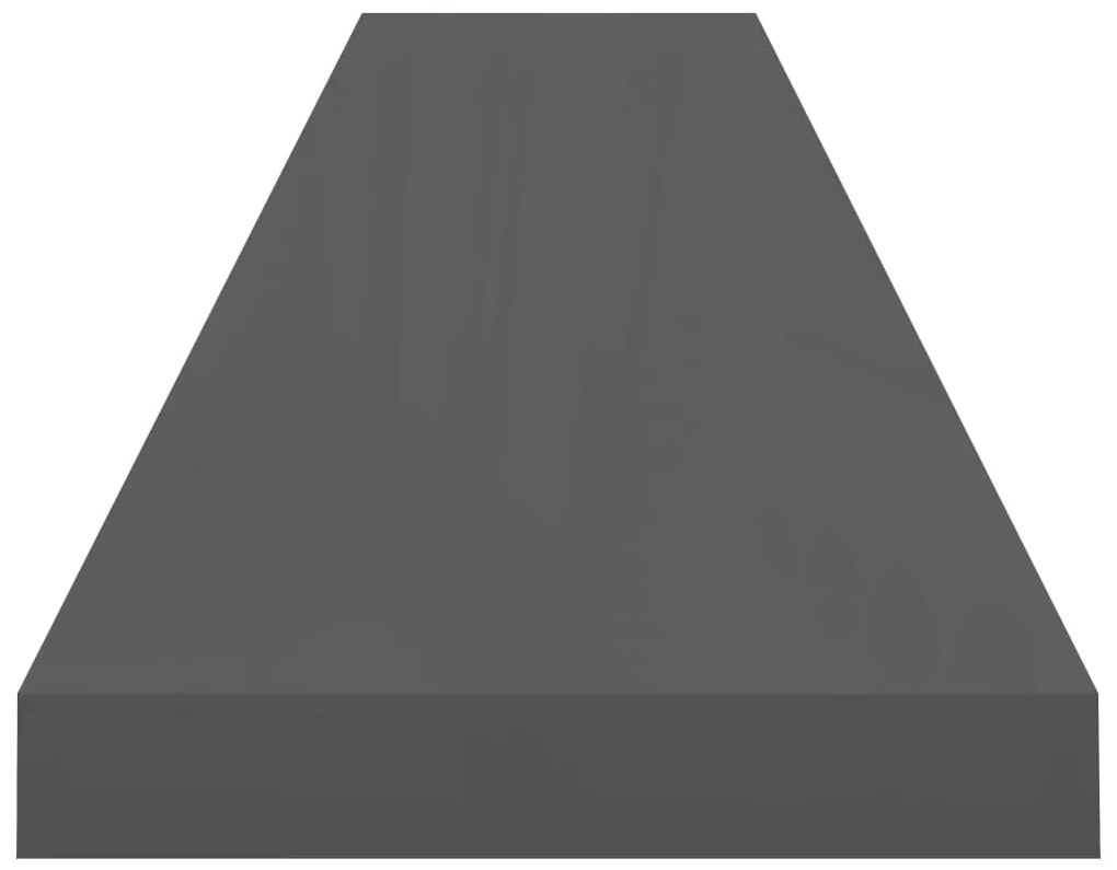 Prateleira de parede suspensa 120x23,5x3,8 cm MDF cinzento
