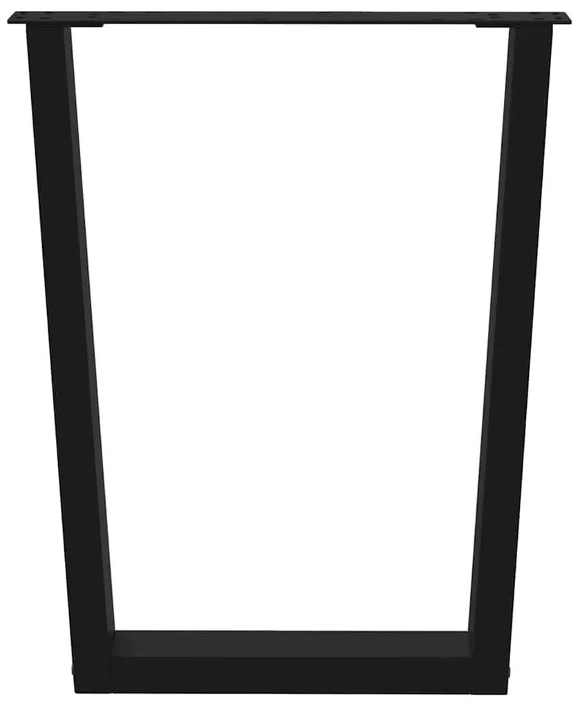 Pernas para mesa de jantar em V, 2 peças, pretas, 70x(72-73,3) cm, aço