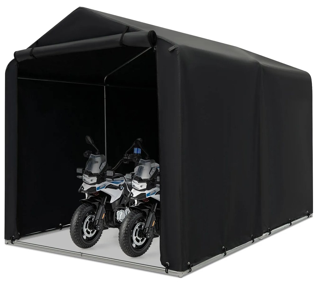 Lona impermeável para veículos Capa de carro com porta de zíper 431 x 160 x 115 cm prata