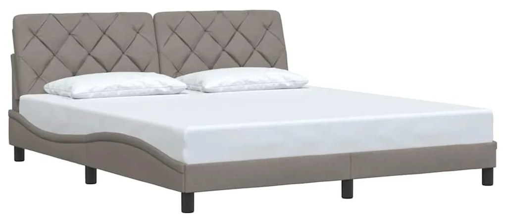 Cama sem colchão 180x200 cm tecido castanho-acinzentado