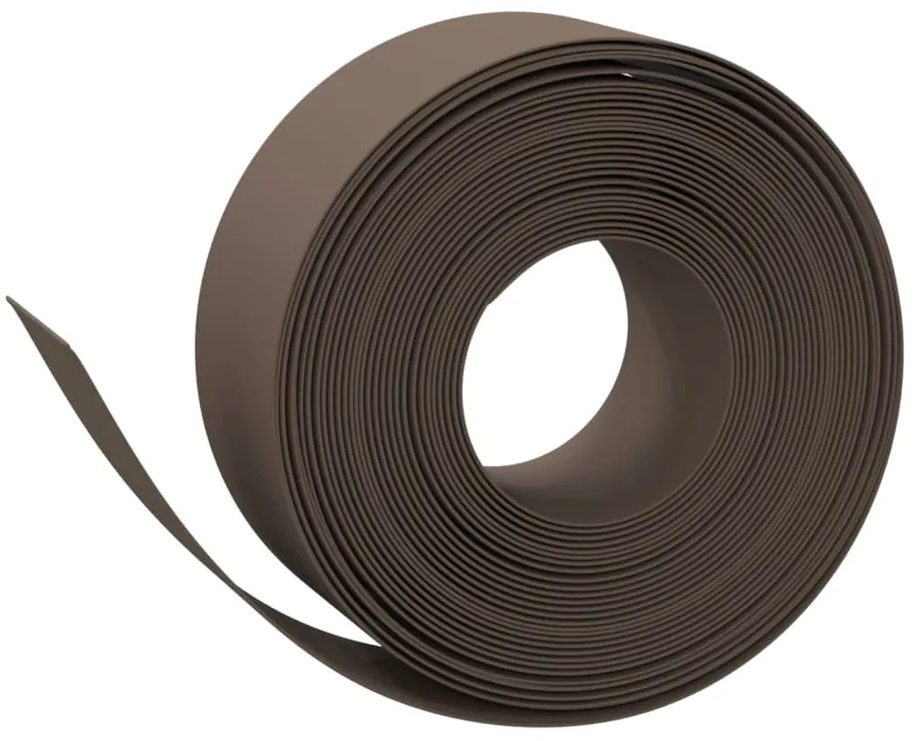 Bordas de jardim 5 pcs 10 m 20 cm polietileno castanho