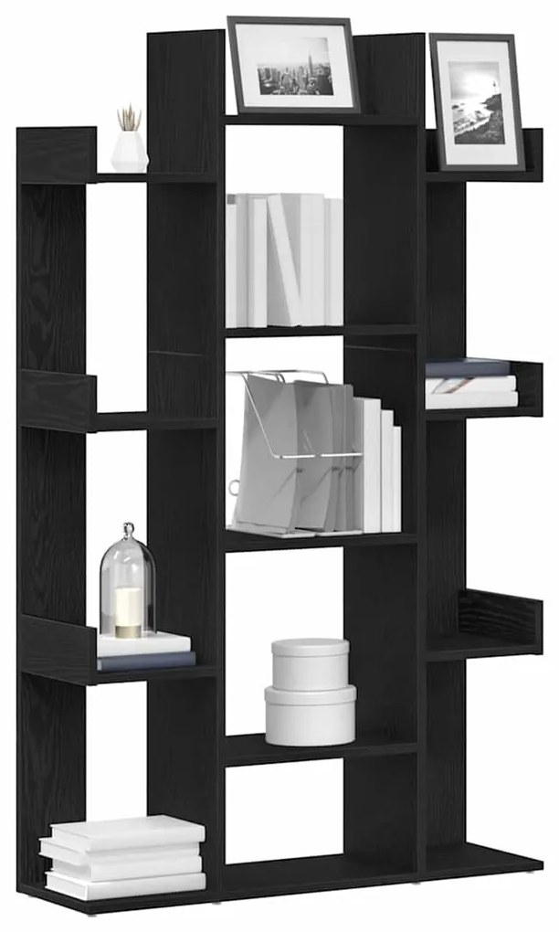 Estante de Livros vidaXL Preta em Carvalho 86x25,5x140 cm em Madeira d