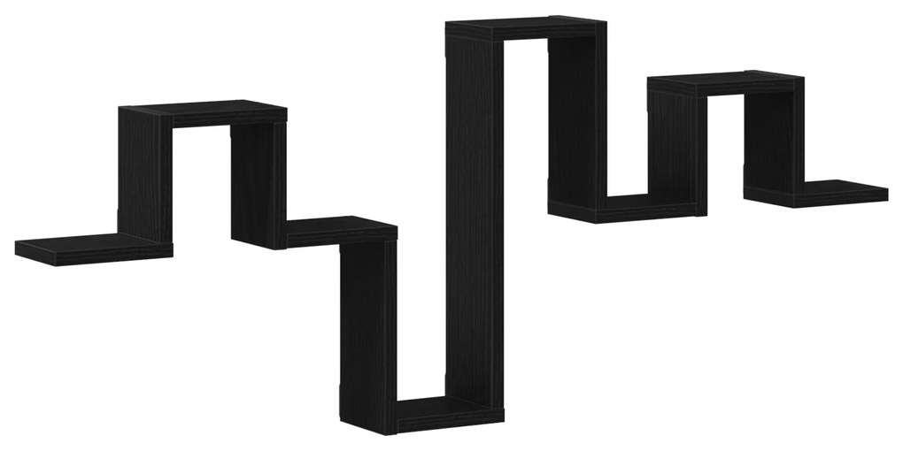 Prateleira de Parede Carvão Preto 104,5x10x43 cm Madeira Compensada