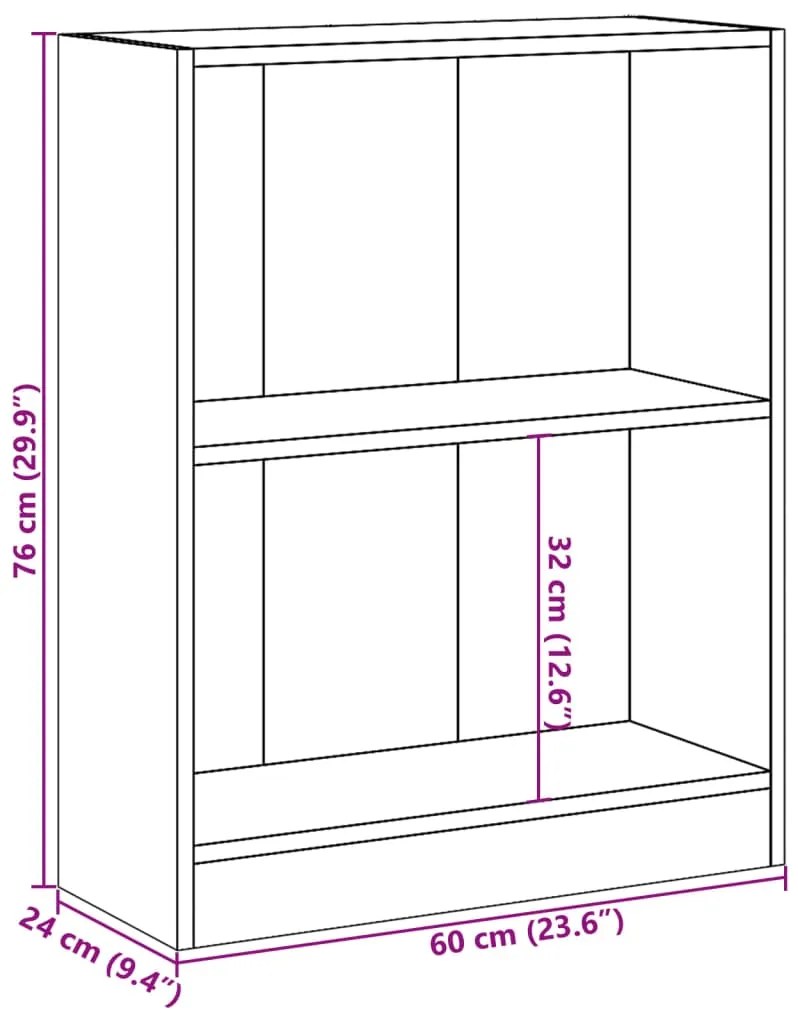 Estante 60x24x76 cm derivados de madeira cinzento sonoma