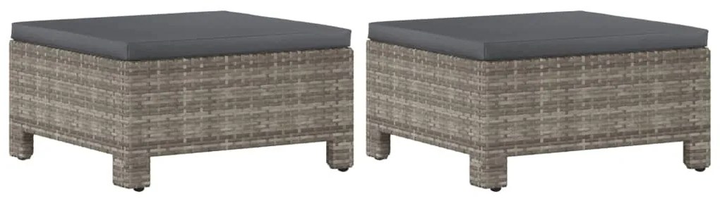 6 pcs conjunto lounge de jardim c/ almofadões vime PE cinzento