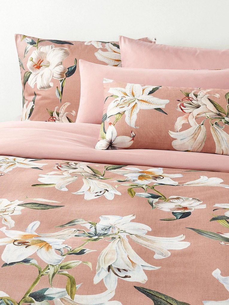 Capa de edredão em cetim de algodão com padrão floral Flori