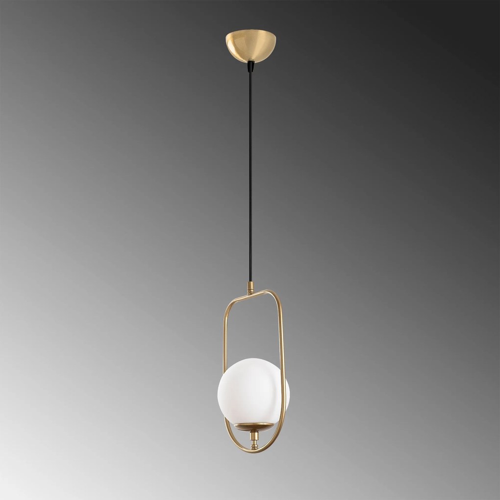 Candeeiro Suspenso Skew – Dourado – 20x171x15 cm