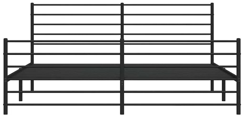 Estrutura de cama com cabeceira e pés 183x213 cm metal preto