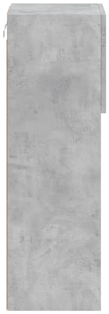 Móvel de TV com luzes LED 30,5x30x90 cm cinzento cimento