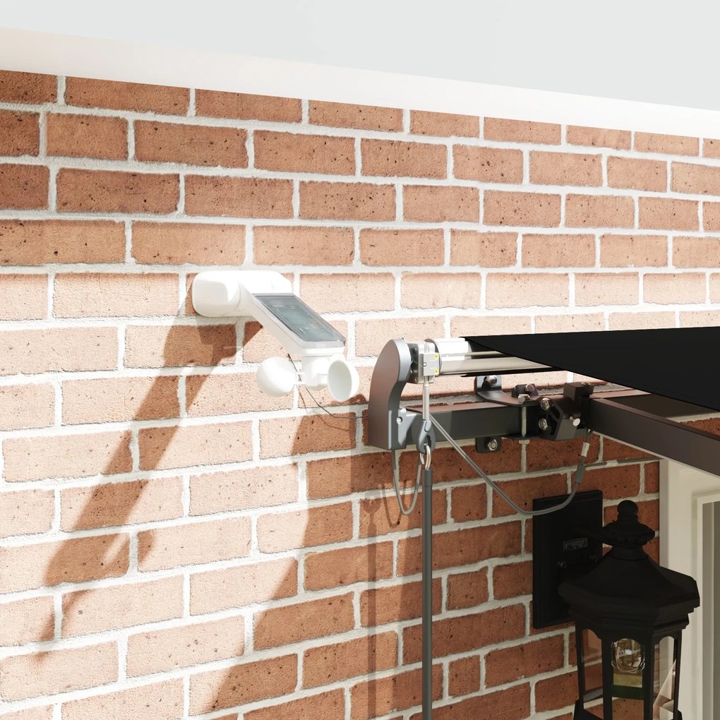 Toldo Retrátil Automático com LED Preto 400x300 cm, vidaXL Tecido Subs