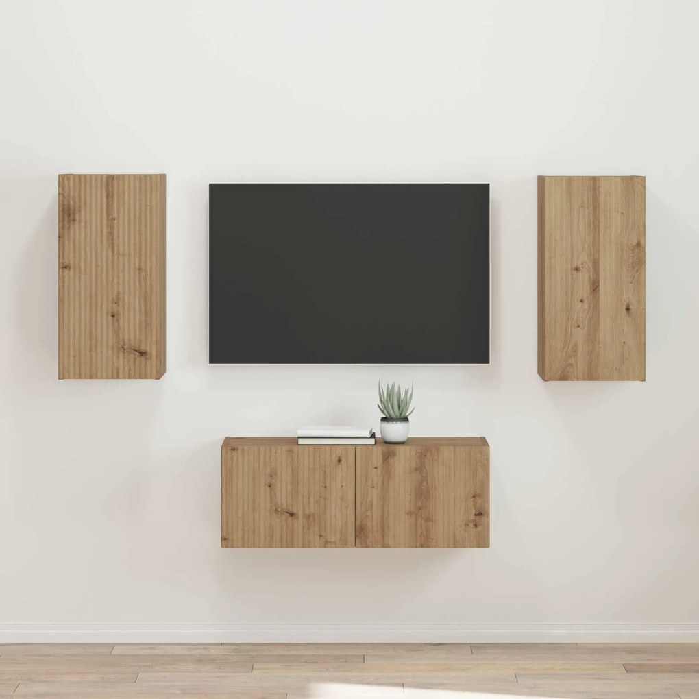 vidaXL Conjunto de móvel de TV 2 pcs Carvalho Artesanal