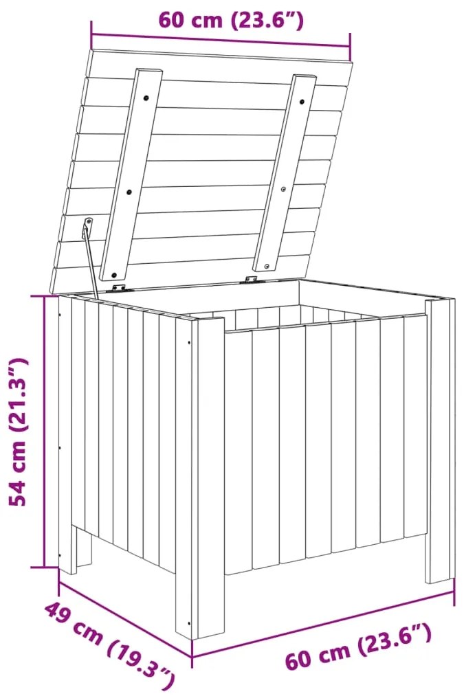 Caixa de arrumação c/ tampa RANA 60x49x54cm pinho maciço branco
