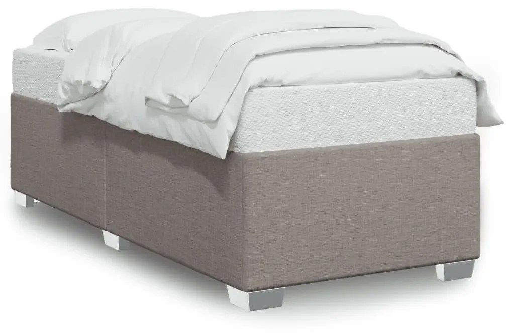 Estrutura de cama 100x200 cm tecido cinza-acastanhado