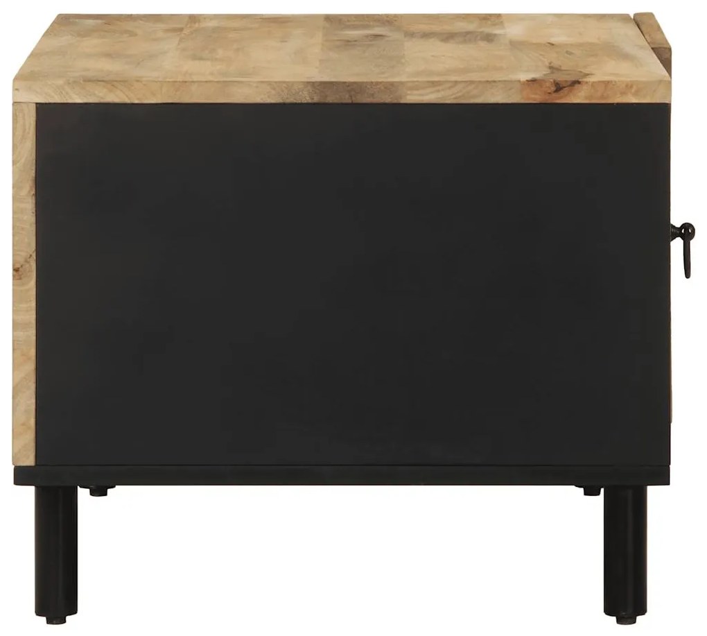 Mesa de centro 80x50x40cm madeira mangueira áspera maciça preto