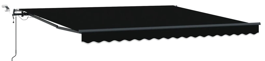 Toldo Retrátil Automático com LED Preto 400x300 cm, vidaXL Tecido Subs