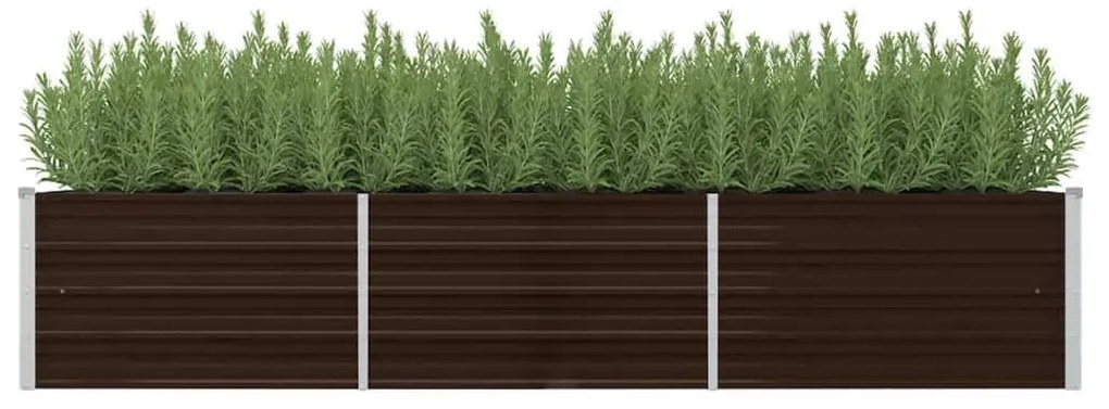 vidaXL Canteiro elevado de jardim aço galvanizado 240x80x45cm castanho