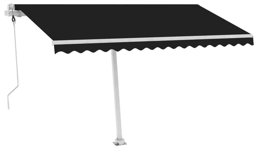 Toldo automático com LED e sensor de vento 400x350 cm antracite