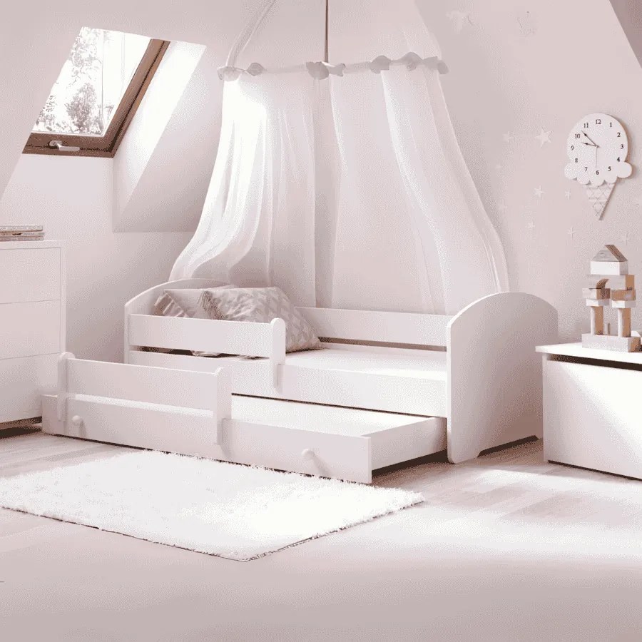 Cama infantil dupla LUK 160x80 branca - colchão e estrado incluído
