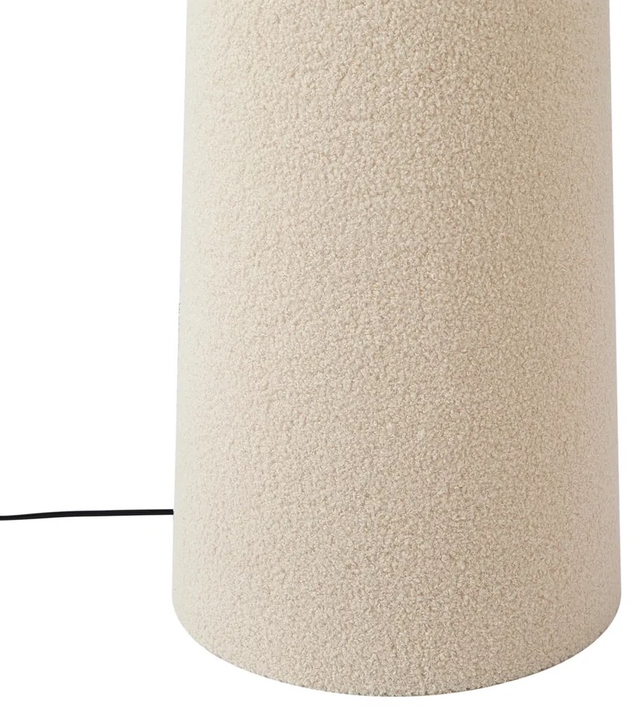 Candeeiro de pé Japandi bege tecido teddy 2-luzes - Trompet Japandi