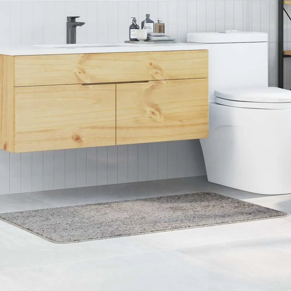Tapete de Banho Retangular Cinzento 70x120 cm Polipropileno Antiderrap
