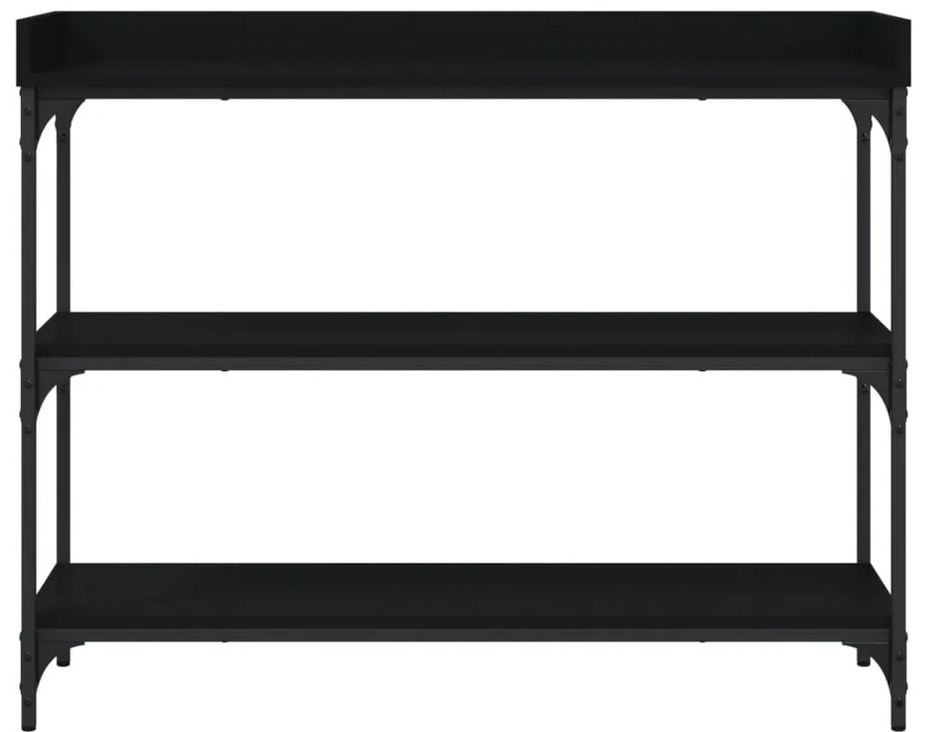 Mesa consola c/ prateleiras 100x30x80 cm preto