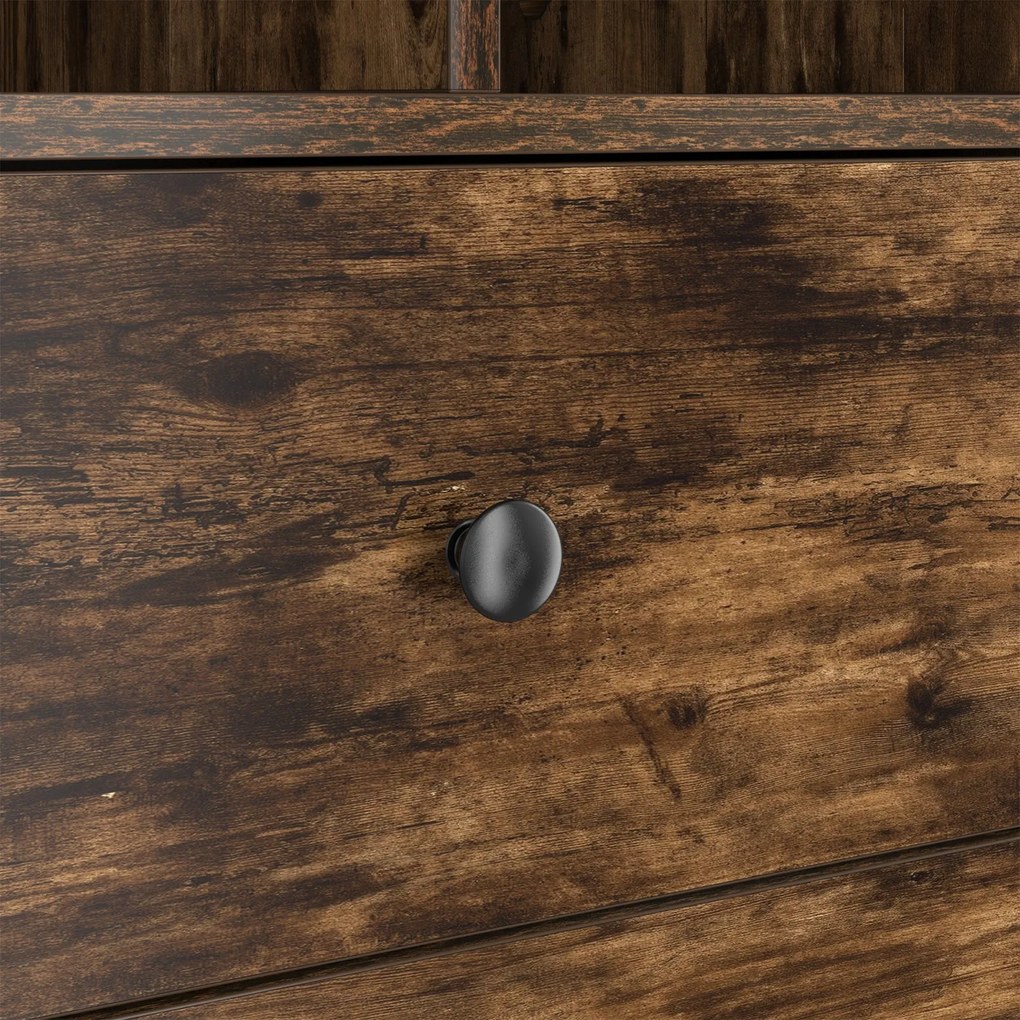 mesa com Armazenamento Carvalho Fumado Madeira Derivada