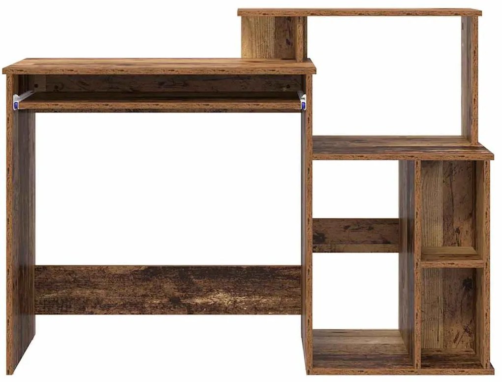 Mesa com Armazenamento Madeira Envelhecida 120.5x44x88.5 cm Derivados