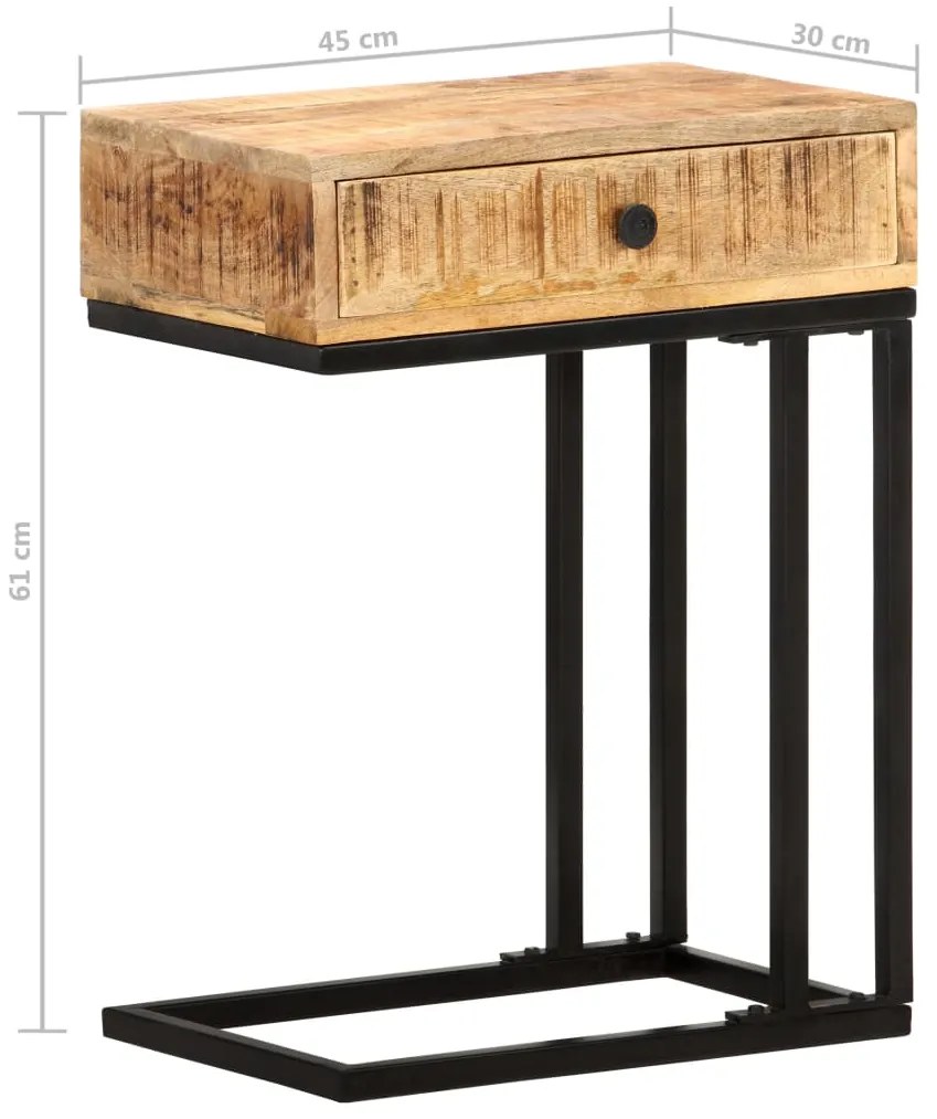 Mesa de apoio formato em U 45x30x61 cm mangueira maciça