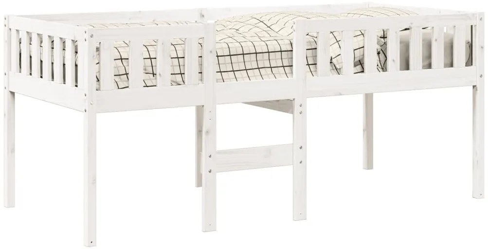 Cama de criança sem colchão 80x200 cm pinho maciço branco