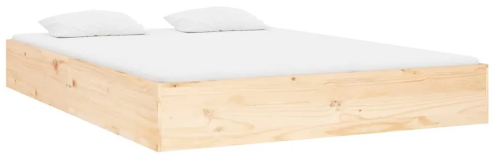 Estrutura de cama casal 135x190 cm madeira maciça