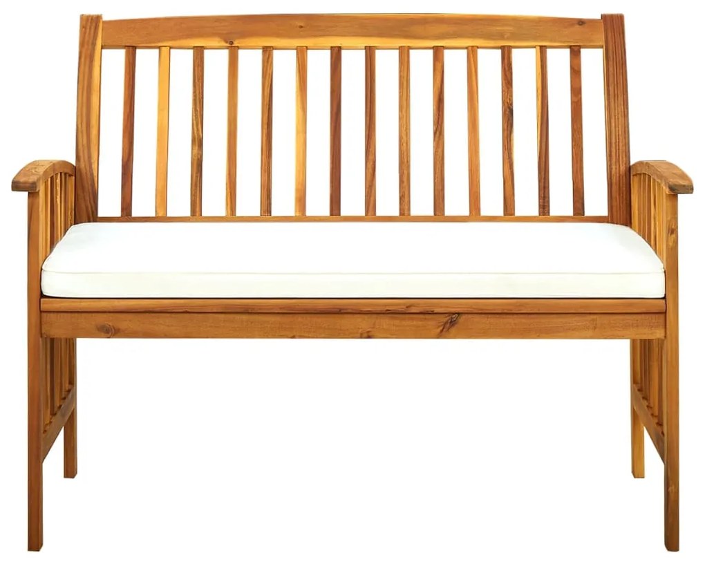 Banco de jardim c/ almofadão 119 cm madeira de acácia maciça