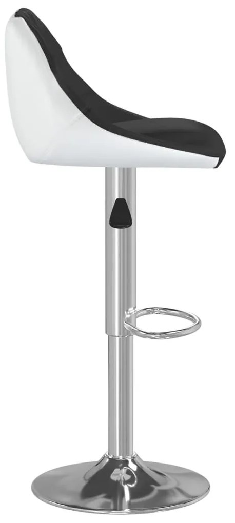 Bancos de bar 2 pcs couro artificial preto e branco