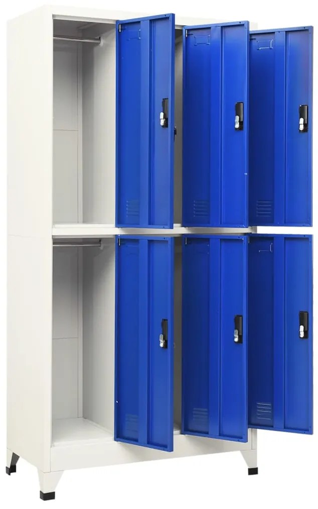 Cacifo aço 90x45x180 cm cinzento e azul