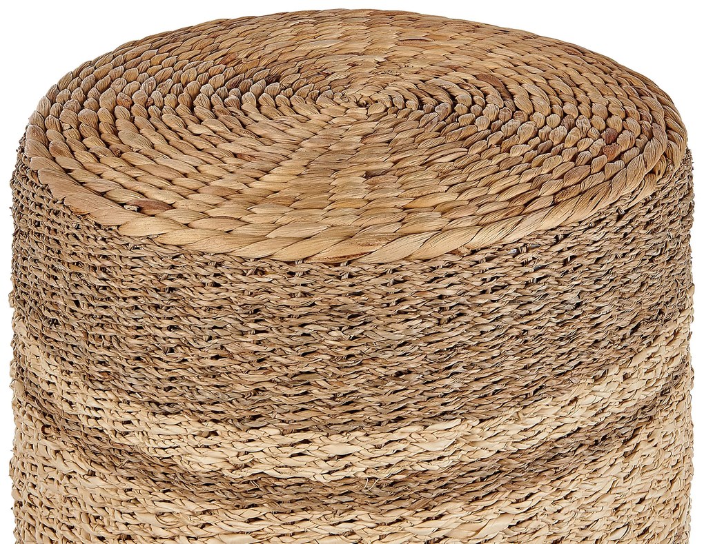 Pufe de fibras naturais em cor natural 40 x 40 cm BARBEL Beliani