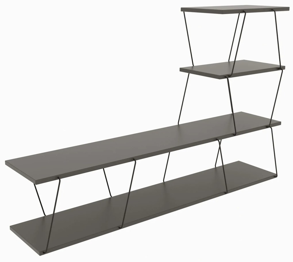 Conjunto de Mobiliário de Sala de Estar Basak – Antracite e Preto – TV