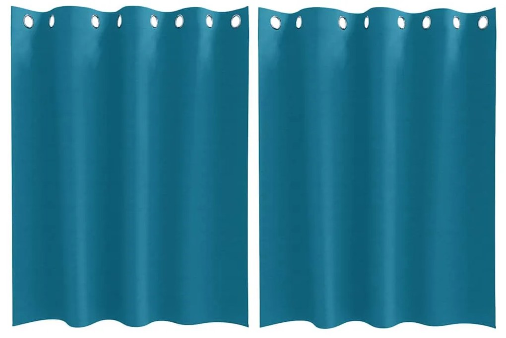 Cortinas com cortinas 2 pcs Turquesa 140 x 140 cm Poliéster
