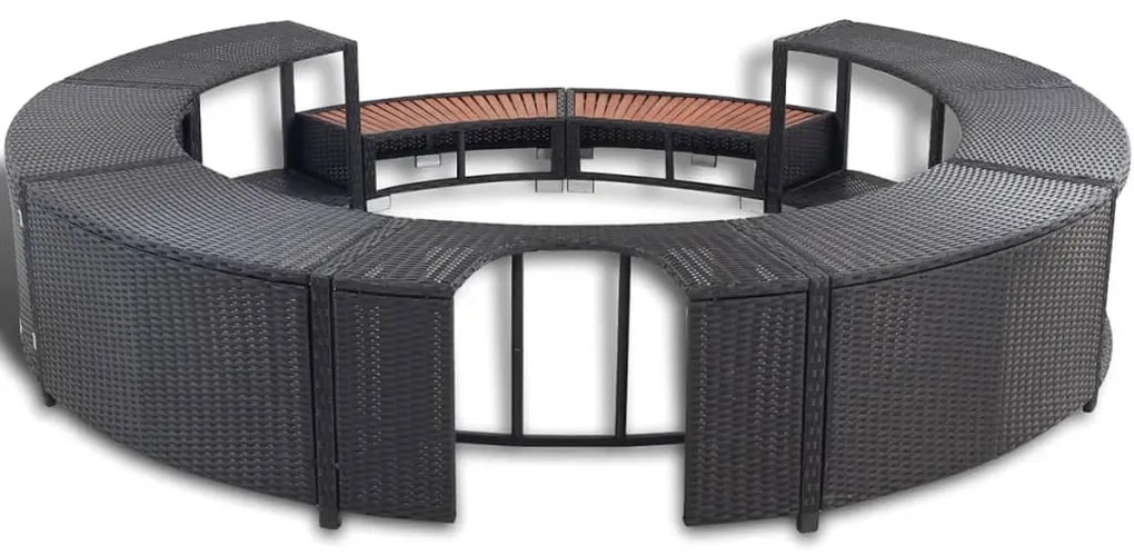 Contorno de banheira vime PE preto