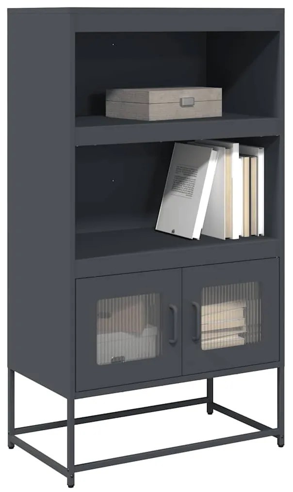 vidaXL Aparador alto 68x39x123 cm aço antracite