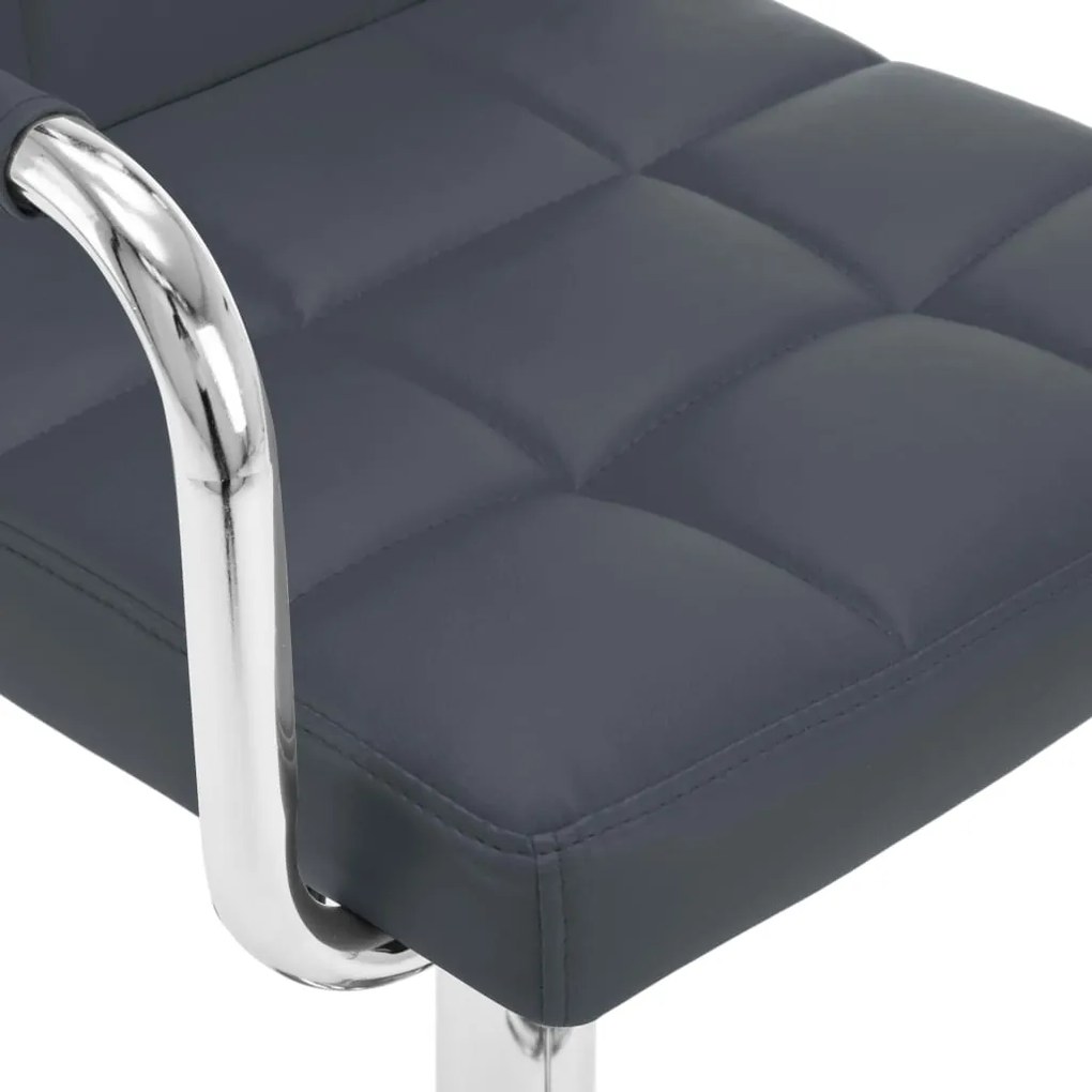 Bancos de bar 2 pcs couro artificial cinzento