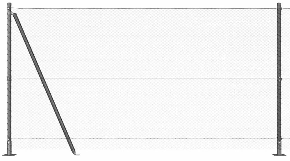 Conjunto de Cercas Conjunto de 2 Cinza Aço 25 x 1,2 m Durable