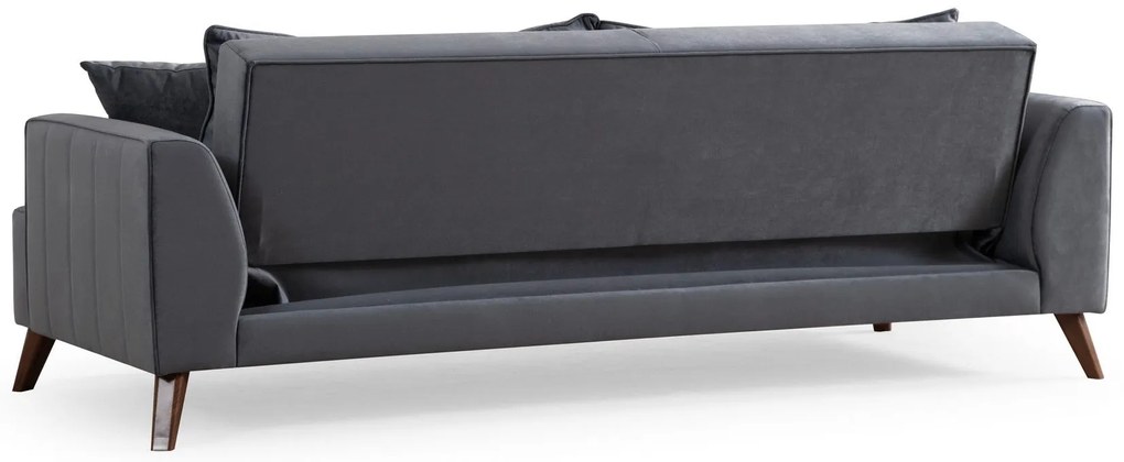 Sofá de 3 Lugares Buhara – Cinzento Escuro – 100x78x220 cm