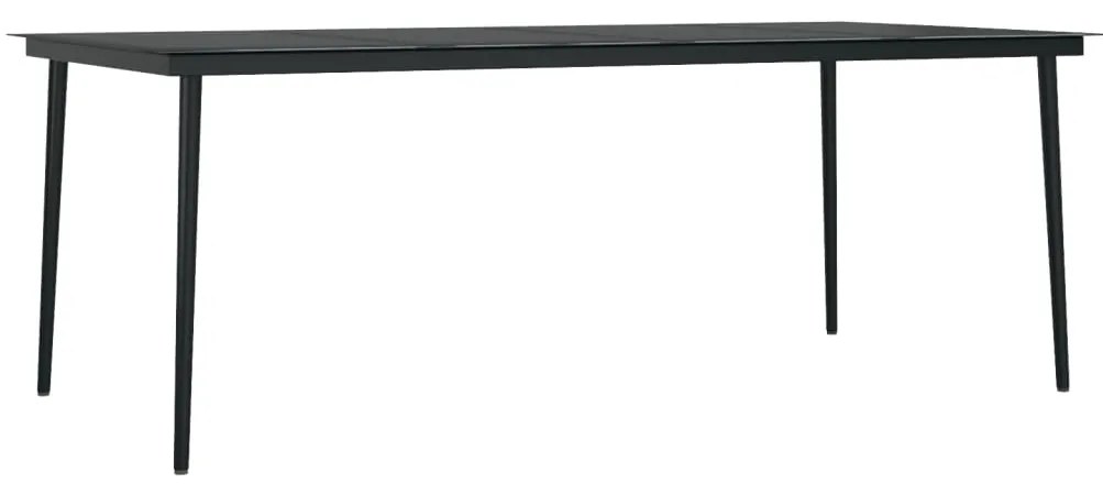9 pcs conjunto de jantar para jardim c/ almofadões cinza/preto