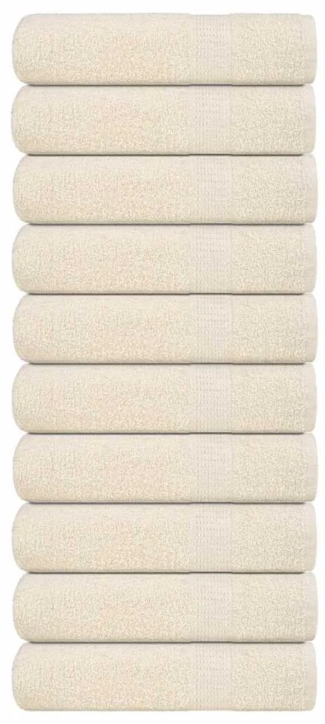 vidaXL Toalhas de banho 10 pcs FROGN 100x150 cm 100% algodão creme